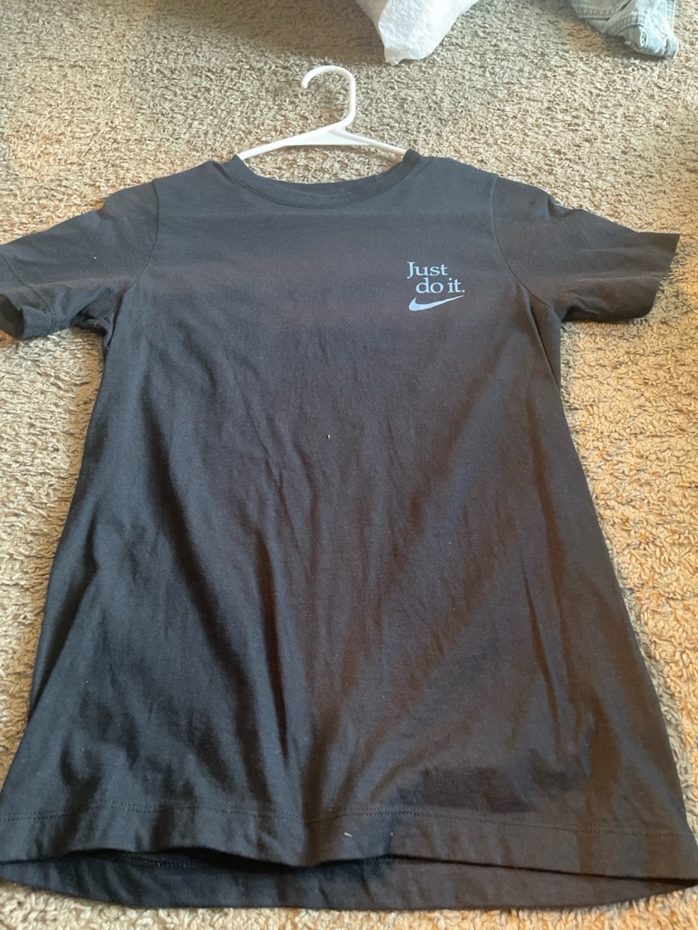 Nike Black Tee with White Swoosh and 'The Nike Tee' Print